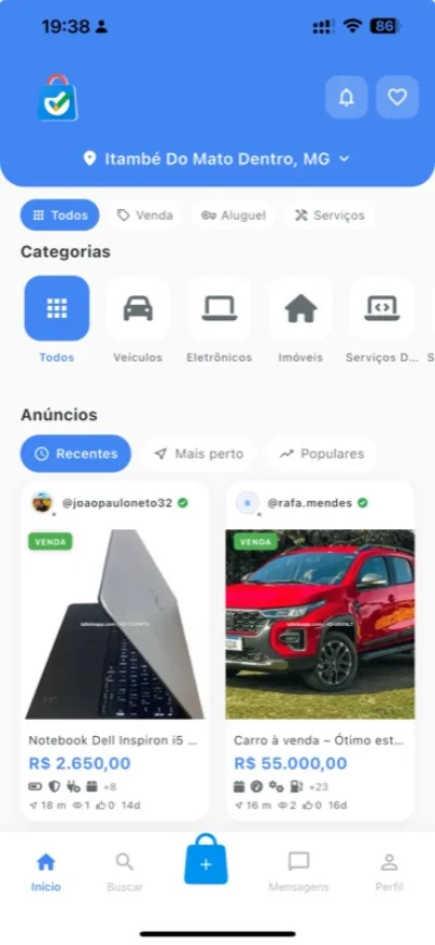 Ta Feito App — Tela principal com anuncios